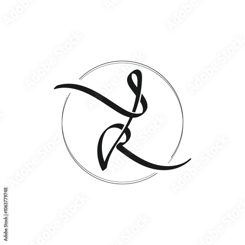 Design logo template letter SR for initial 