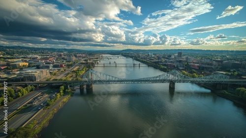 Tourists marvel at majestic bridges spanning rivers and connecting bustling cities.