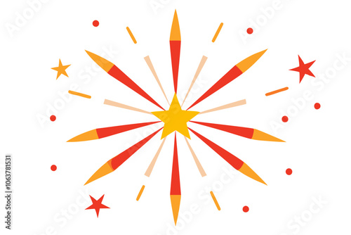 New Year Fireworks Burst | isolated vector illustration on white background