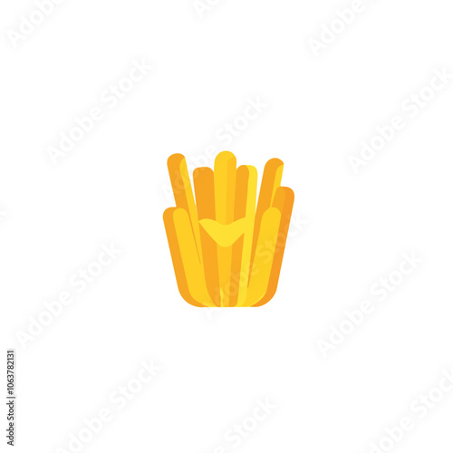 2D flat vector illustration cheese fries icon isolated on a white background.