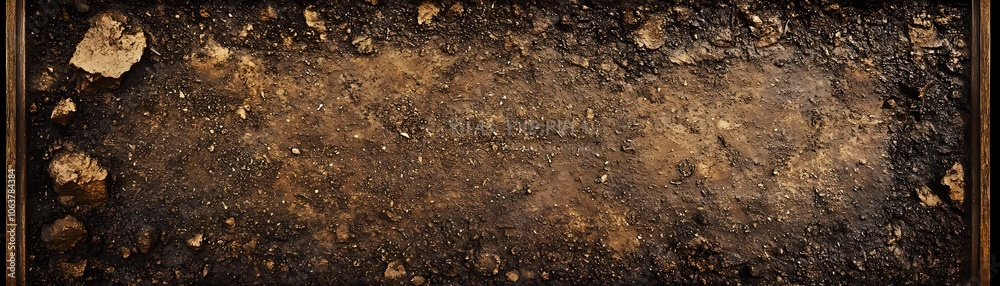 Rough, Brown, Textured Surface with Wooden Frame Rough, Brown, Textured Surface with Wooden Frame