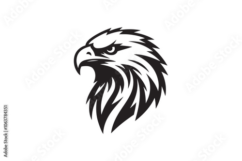 Eagle head silhouette vector art illustration photo