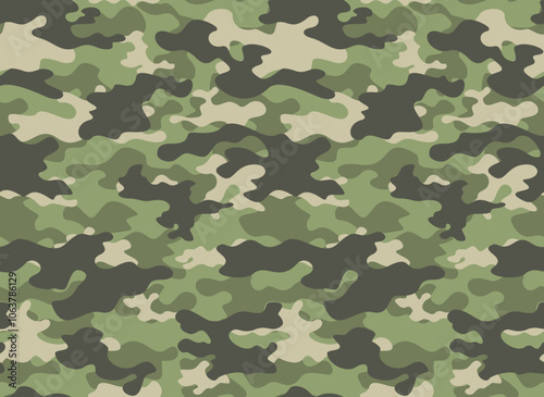 Wallpaper Mural 
camouflage green pattern, army seamless background, vector repeat texture, classic design for print of clothing, fabric, paper Torontodigital.ca