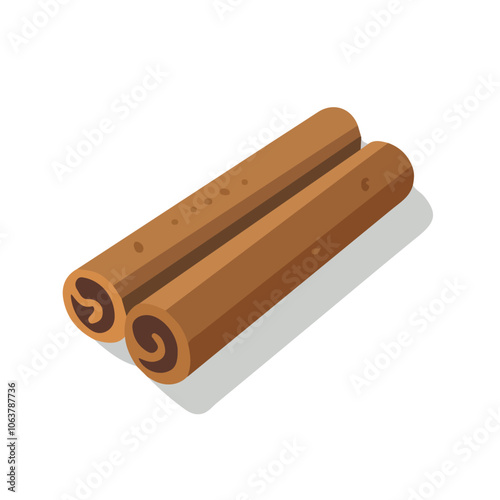 2D flat vector illustration cinnamon icon isolated on a white background.