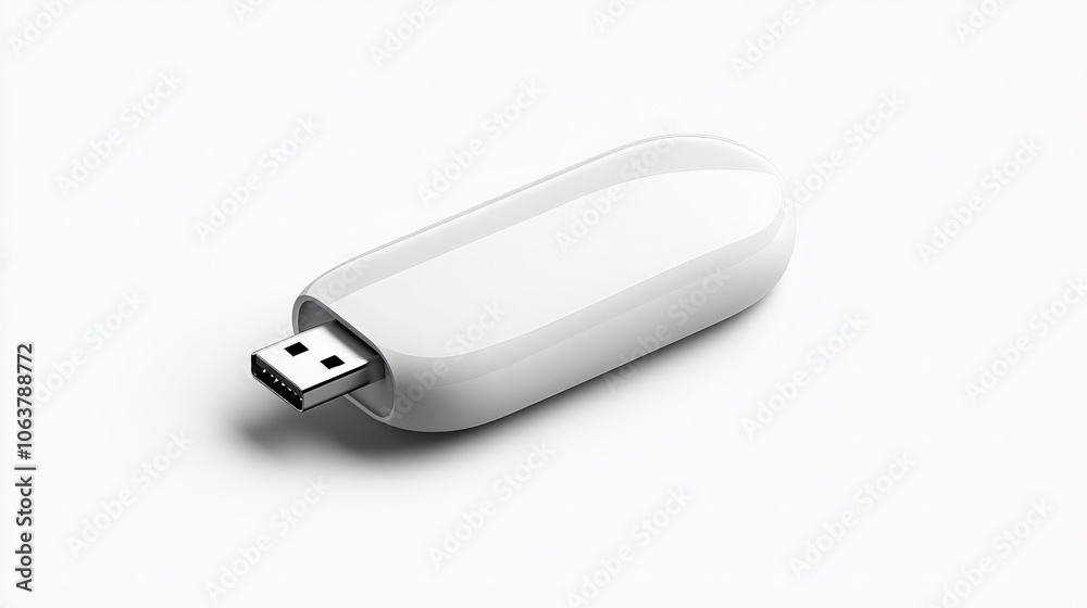 Sleek USB Drive Mockup 