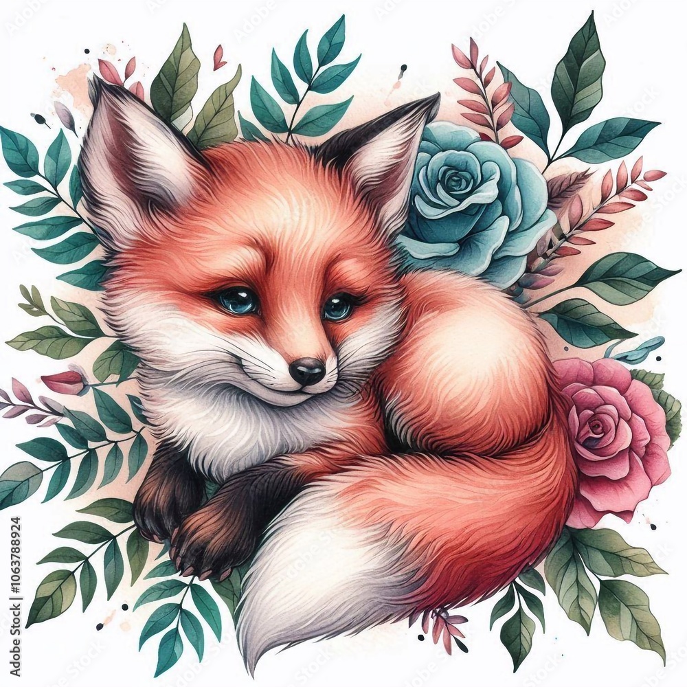 Fototapeta premium Rotfuchs Tattoo