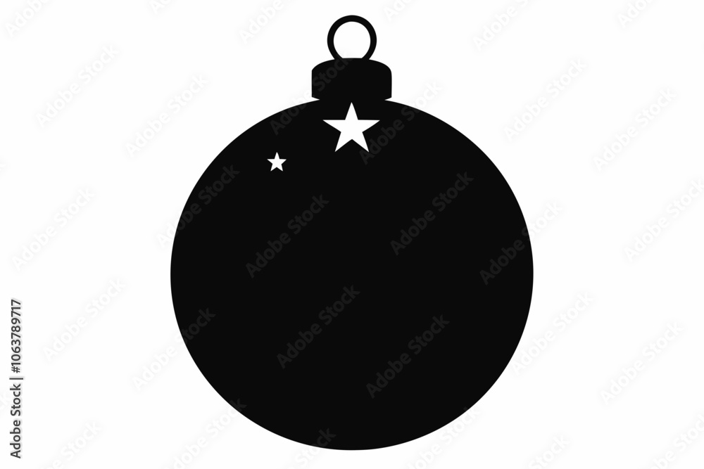 Christmas bauble silhouette vector, Christmas ball symbol icon design. Christmas bauble silhouette vector, Christmas ball symbol icon design.