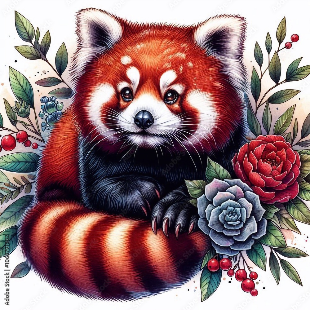 Obraz premium Roter Pandabär Tattoo