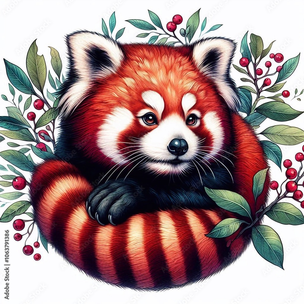 Obraz premium Roter Pandabär Tattoo