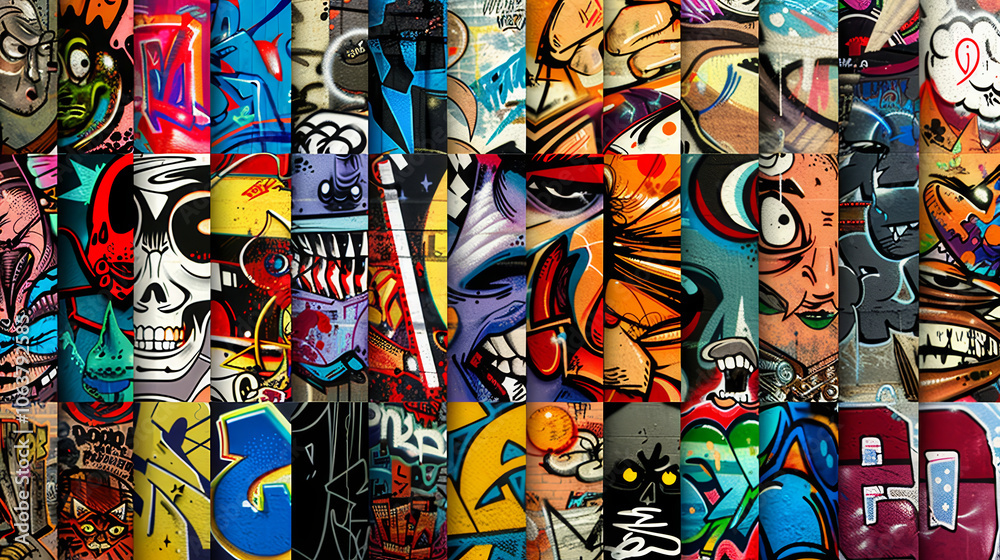 Fototapeta premium Vibrant Street Art Mural in an Urban Setting
