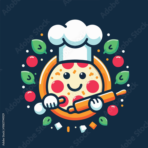 pizza logo illustration