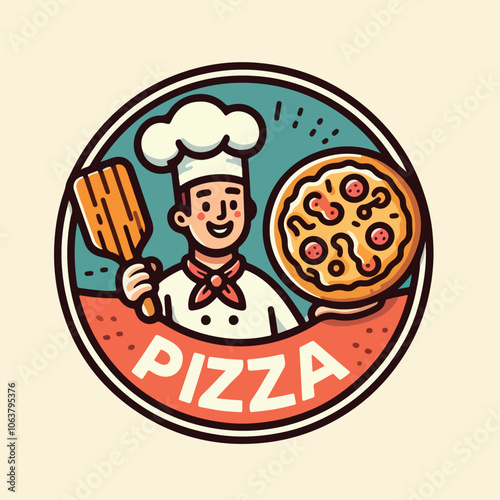 pizza logo illustration