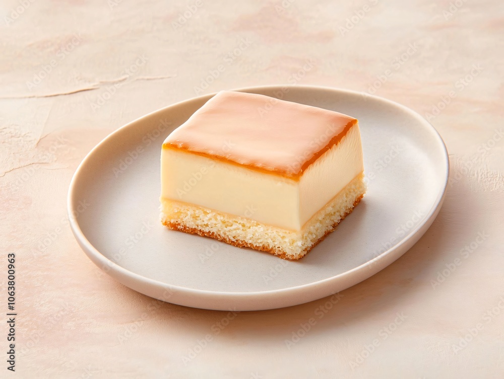 Decadent cheesecake slice with luscious caramel drizzle on a simple plate, irresistible treat