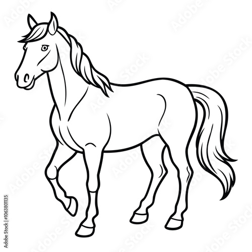 Wallpaper Mural Line Drawing of a Horse Torontodigital.ca