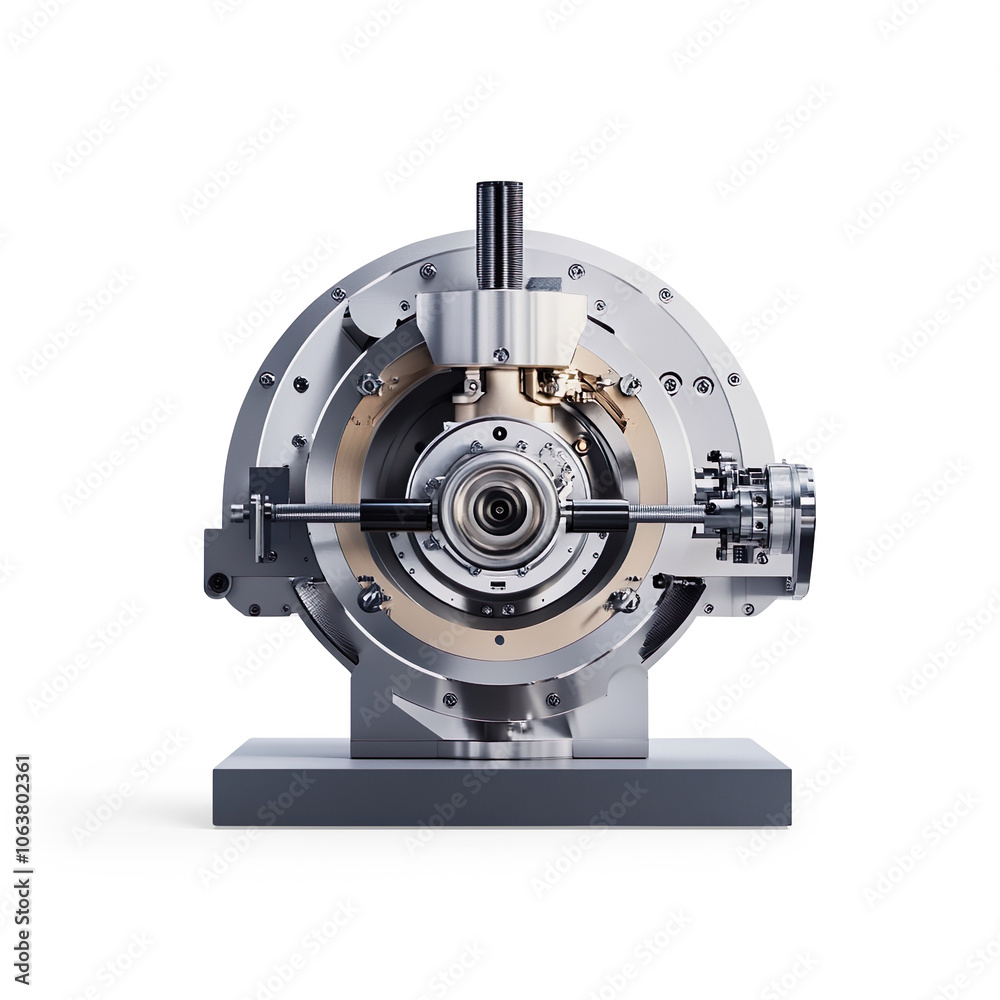 High-Tech Industrial Gearbox on a Transparent Background High-Tech Industrial Gearbox on a Transparent Background