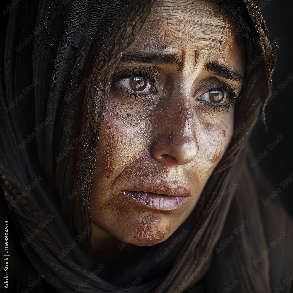 Sorrowful Middle Eastern Woman Sorrowful Middle Eastern Woman