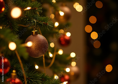 eautifully decorated Christmas tree with ornaments and lights is a festive holiday tradition for many families around the world each year always photo