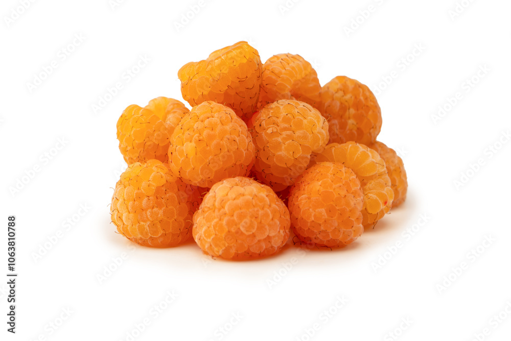 Tasty fresh raspberry isolated on a white background. Top view. Tasty fresh raspberry isolated on a white background. Top view.