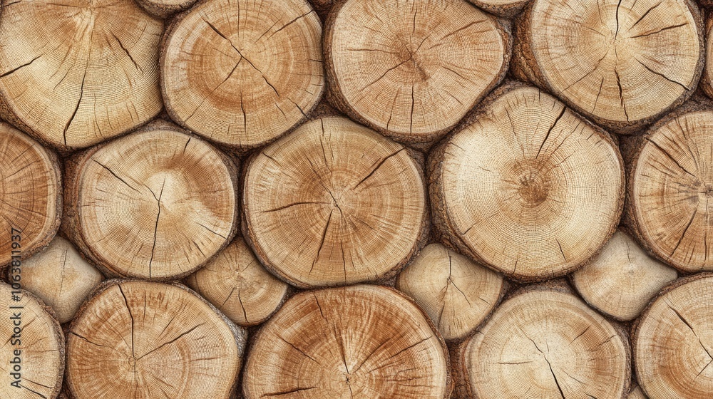 A stunning closeup view of wooden logs, ideal for creating backgrounds, patterns, and naturethemed design projects A stunning closeup view of wooden logs, ideal for creating backgrounds, patterns, and naturethemed design projects