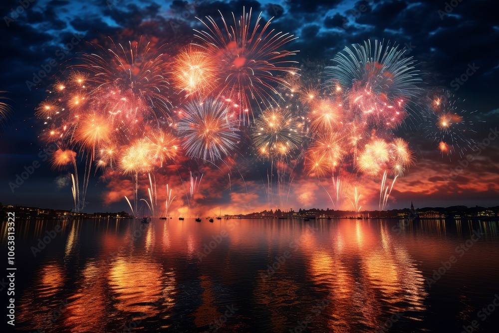 Fototapeta premium Captivating Fireworks Extravaganza