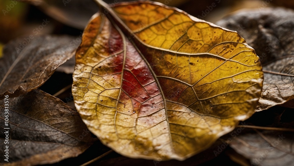 Detailed close-up of autumn leaves with rich textures and colors for crafting ideas Detailed close-up of autumn leaves with rich textures and colors for crafting ideas