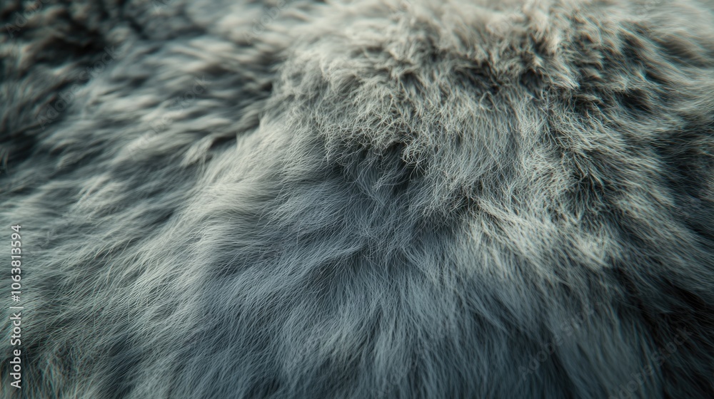 Close-up of light gray fur with subtle color variations, adding depth. Perfect for natural, soft background themes.
