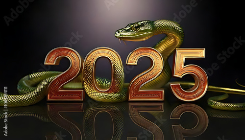 snake shiny surface displays message symbolizing renewal annually