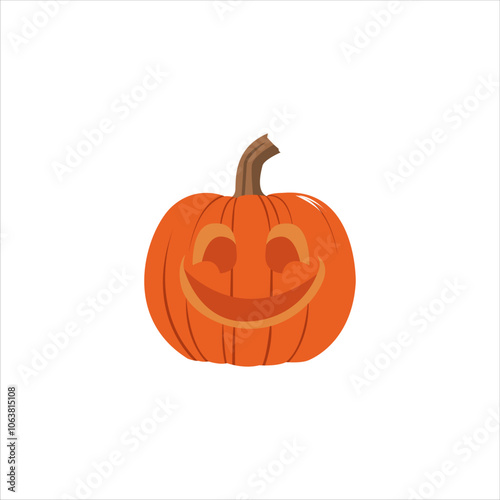 Smiley carved pumpkin idea vector for Halloween