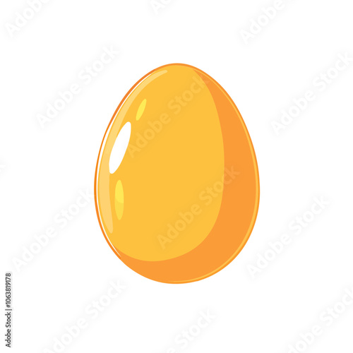 2D flat vector illustration hard boiled egg icon isolated on a white background.