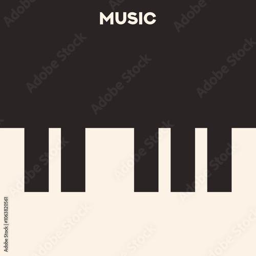 Musical poster for your design. Music elements design for card, invitation, flyer. Music background vector illustration. Music piano keyboard