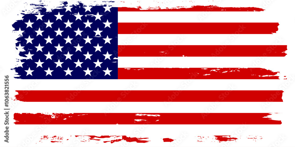 American flag grunge paint texture. USA Flag. Distressed US symbol, United States flag Vector Illustration for Celebration Holiday 4 of July American President Day. American flag grunge paint texture. USA Flag. Distressed US symbol, United States flag Vector Illustration for Celebration Holiday 4 of July American President Day.
