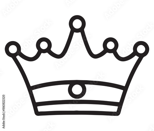 Crown isolated on white background, Outline crown icon