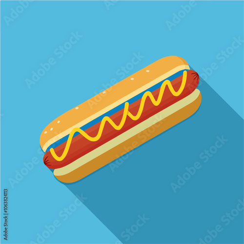 2D flat vector illustration hotdog icon isolated on a white background.
