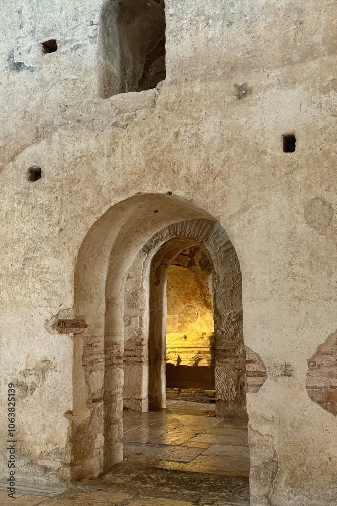The arched doors of ancient St Nicholas Church in Turkey