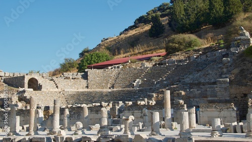 Small theater of council chamber in ancient Ephesus Ruins in Turkey