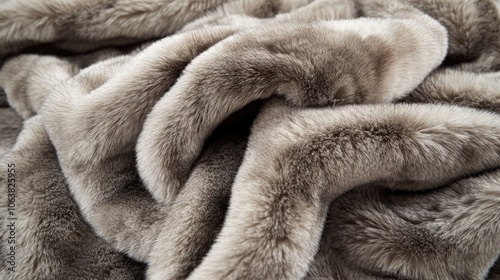 Soft, curled fur in light brown shades, capturing detailed textures for a plush, warm background that evokes coziness and comfort.