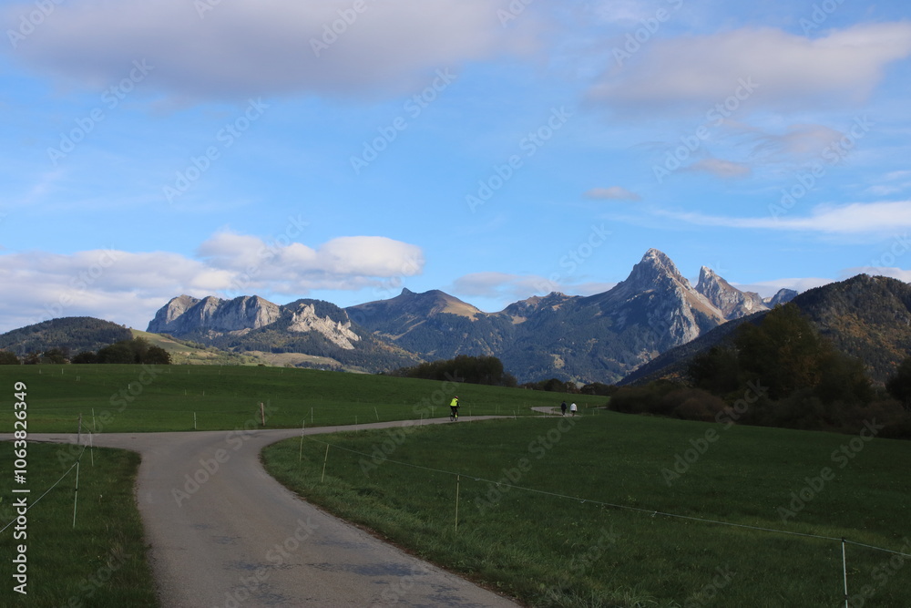 Ταπετσαρία Panorama du plâteau de Gavot et de la dent d'Oche dans le Chablais