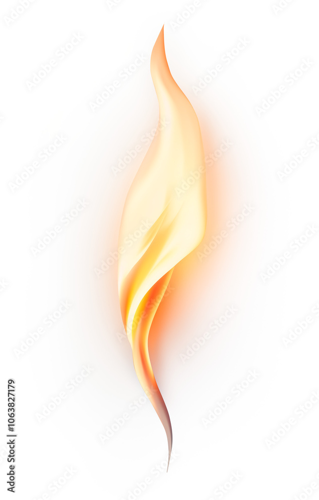 Elegant swirling flame with soft orange gradient on a white background, representing warmth, creativity, and abstract beauty in a minimalist style Elegant swirling flame with soft orange gradient on a white background, representing warmth, creativity, and abstract beauty in a minimalist style