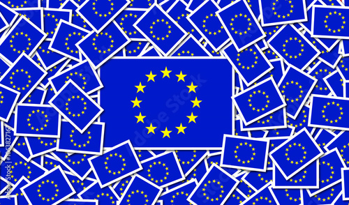 European Union Flag, European Union Flag Image. - Collage Image.
 photo