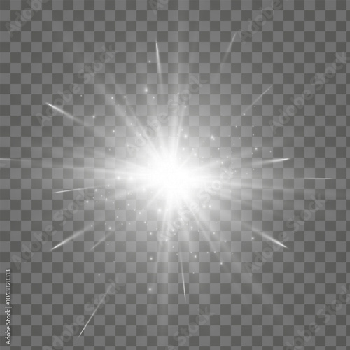 Glow effect. The star burst with brilliance. Vector illustration