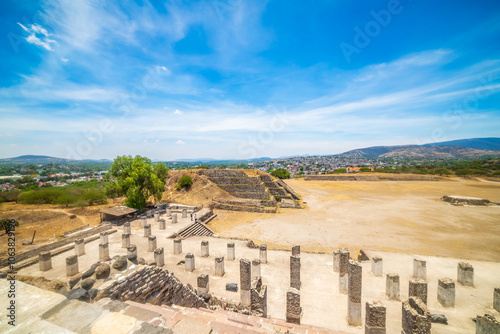 Pyramids and buildings in the archaeological zone of the Atlanteans, in Tula Hidalgo photo