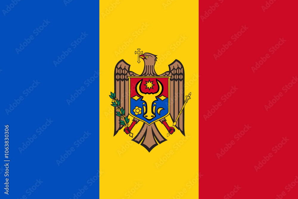 Moldova National Flag. Vector Illustration. Moldova National Flag. Vector Illustration.