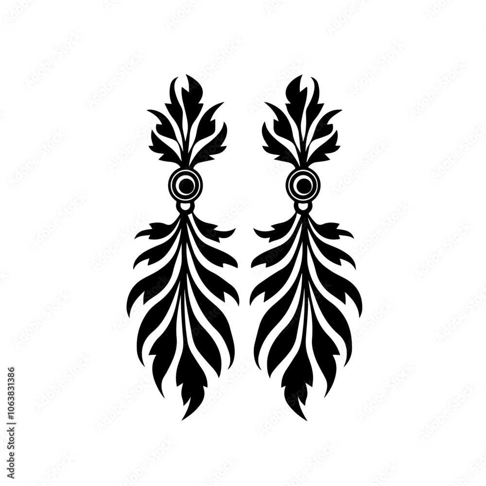 Obraz premium Earrings Vector Logo