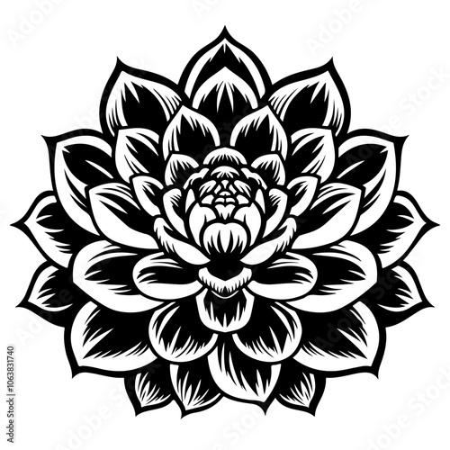 Echeveria Flower Vector Logo