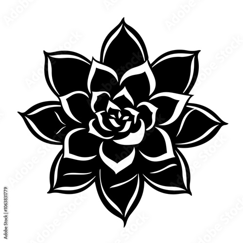 Echeveria Flower Vector Logo