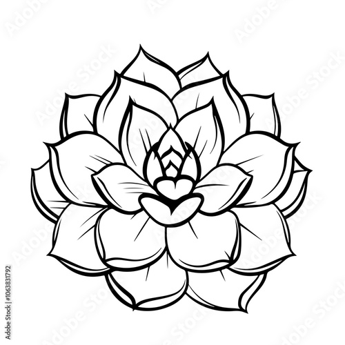 Echeveria Flower Vector Logo