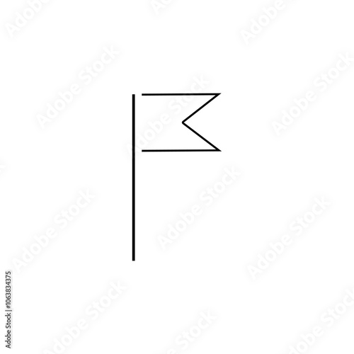 Windsock  line icon  isolated on white background.