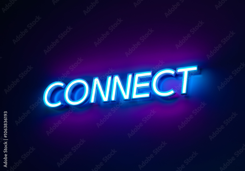 A neon sign illuminating the word connect, casting vibrant blue and purple hues against a dark background A neon sign illuminating the word connect, casting vibrant blue and purple hues against a dark background