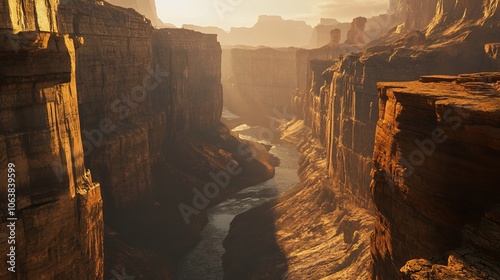 Majestic Canyon Landscape with a Winding River
