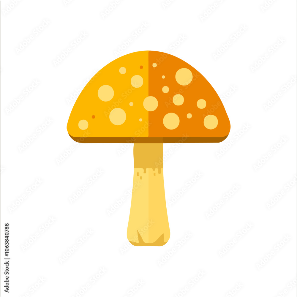 2D flat vector illustration mushroom icon isolated on a white background. 2D flat vector illustration mushroom icon isolated on a white background.